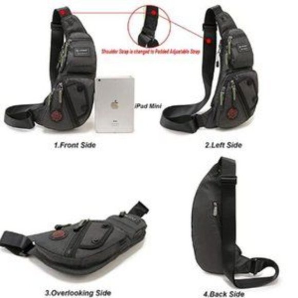 Sling Bag Chest Shoulder Backpack Fanny Pack Crossbody Bags for Men - Picture 2 of 6